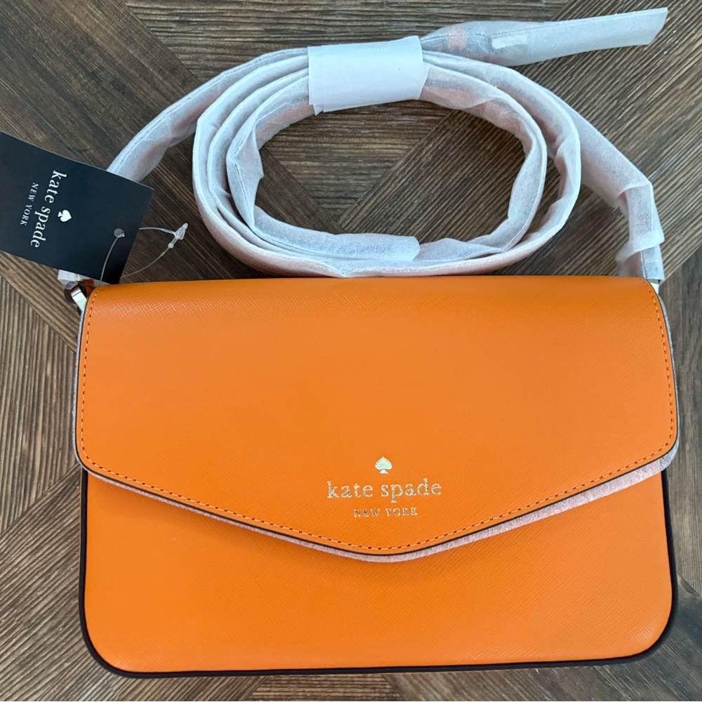 NWT New with Tags Kate Spade Sadie Envelope Orange Crossbody Bag Clemson Vols